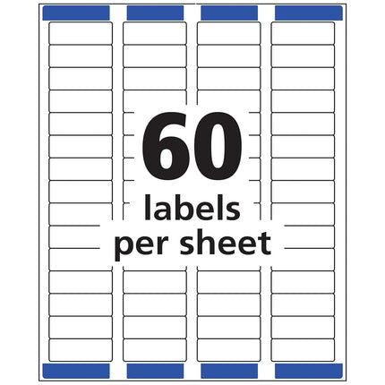 Avery Return Address Labels, Inkjet Printers, 1,500 Labels, 2/3 x 1-3/4, Permanent Adhesive, 5 Packs (8195)