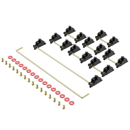 DUROCK Stabilizer V3, Screw in Stabilizers with 2u 6.25u 7u Wires, PCB Mount Keyboard Stabilizers for Mechanical Keyboards (V3 Black Gold 100% Kit)