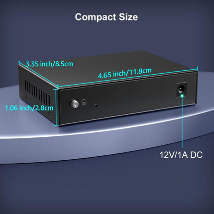 6 Port 2.5G Unmanaged Switch with 2x10G SFP, 4X 2.5Gbase-T Ports, 2X 10G SFP+ Port, 60Gbps Switching Capacity, IEEE802.3, Metal Housing,Work for 2.5Gbps NAS, Wireless AP & PC