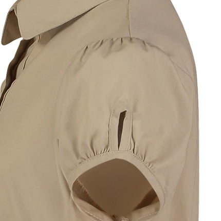 Nautica Girls' School Uniform Short Sleeve Shirtdress, Khaki, 8