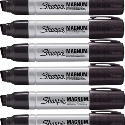 Rotulador permanente Sharpie Magnum, negro, paquete de 6