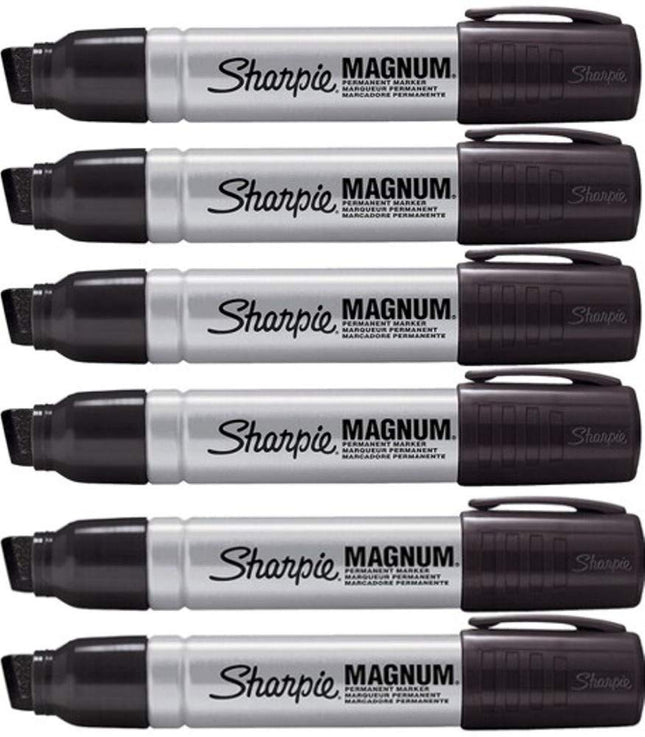Rotulador permanente Sharpie Magnum, negro, paquete de 6