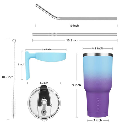 BJPKPK 1200 ml Tumbler with Handle & Straw, Insulated Stainless Steel Mug