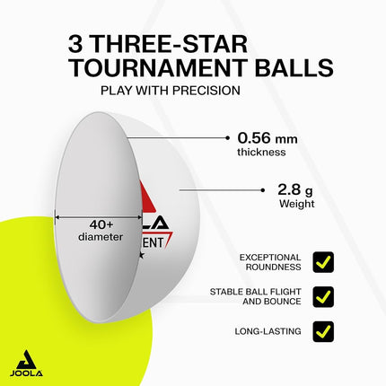 JOOLA Duo PRO Table Tennis Set of 2 Table Tennis Bats + 3 Balls + Cover Red/Black 6 Pieces