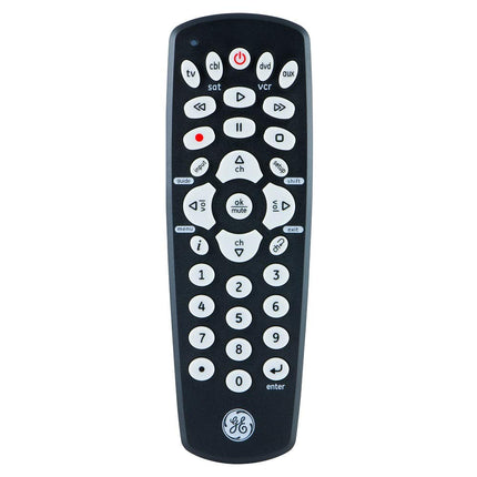 GE Universal Remote Control for Samsung, Vizio, LG, Sony, Sharp, Roku, Apple TV, RCA, Panasonic, Smart TVs, Streaming Players, Blu-ray, DVD, 4-Device, Black, 34708