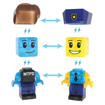 Magna-Tiles Police Station 35-Piece Magnetic Construction Set, The Original Magnetic Building Brand