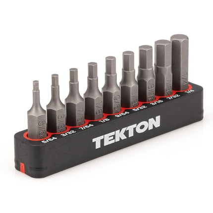 TEKTON 1/4 Inch Hex Bit Set with Rail, 9-Piece (5/64-1/4 in.) | DZX93001