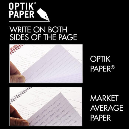 Black n' Red Notebooks, Business Journals, 3 Pack, 11-3/4" x 8-1/4", 96 Sheets, Ruled, Optik Paper, Hardcover, Casebound, Black (400123487)