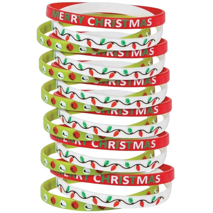 Fun Express - Christmas Asst Thin Silicone Bracelets - 24 Pieces