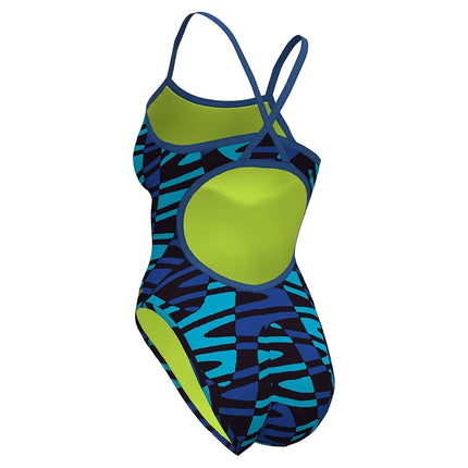 Speedo Women's Endurance Plus Flyback Printed One Piece Swimsuit - Team Royal Blue, Size 38