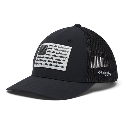 Columbia Unisex-Adult Tree Flag Mesh Ball Cap - High Crown, Black, Large-X-Large