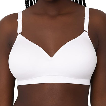 Fruit of the Loom Women's Seamless Wire Free Push-up Bra, Opaque, White, 34D