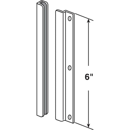 Prime-Line U 95125 Latch Shield Guard, in-Swing, 6 inch Height with Fasteners, Satin Nickel (Single Pack)