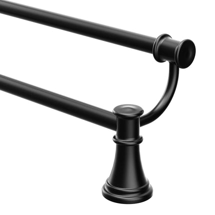 Moen YB6422BL Barra doble para toallas Belfield, negro mate