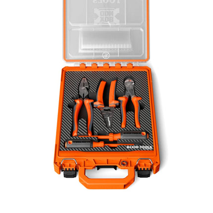 Klein Tools 94160MBINS MODbox Insulated Tool Kit, 5-Piece, 1000V Rated Electrician Tools Set with Screwdrivers, Wire Stripper, Cutters, Modular Storage Box