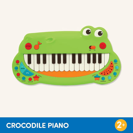Battat Crocodile Toy Keyboard with 5 Settings and Songs, Musical