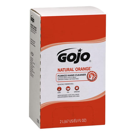 GOJO NATURAL ORANGE Pumice Hand Cleaner, 2000 mL Quick Acting Lotion Hand Cleaner with Pumice Refill for GOJO PRO TDX Dispenser (Pack of 4) - 7255-04,White