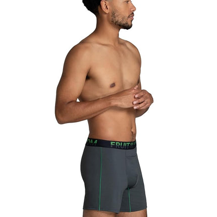 Fruit of the Loom Men's 4-Way Stretch Boxer Briefs | Lightweight & Moisture Wicking Underwear | Long, Regular Leg & Trunk, Cooling Channels-3 Pack-Colors May Vary, XL (Pack of 3)