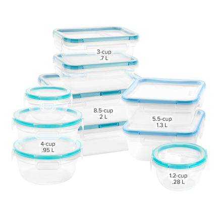 Snapware Total Solution Plastic Food Storage Container 20-Piece Set with Lids – Microwave, Dishwasher and Freezer Safe, BPA-Free Lids for Kitchen Organisation
