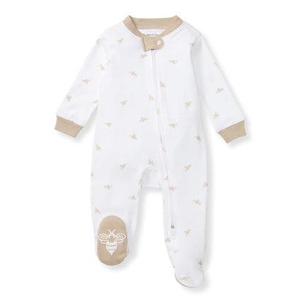 Burt's Bees Baby Sleep And Play Pjs, 100% Organic Cotton One-Piece Zip Front Romper Jumpsuit Pajamas Sleepers for Babies and Children, Golden Bee, 6-9 Months Baby