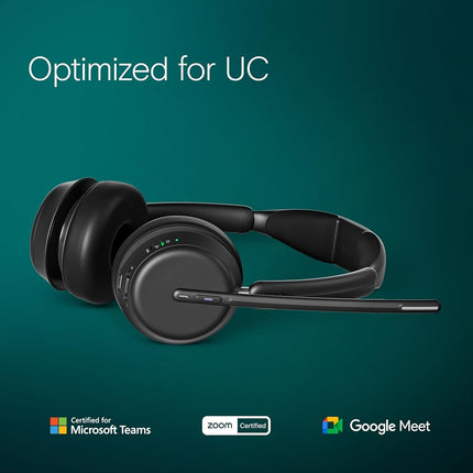 EPOS IMPACT 1061T Premium Wireless Headset with Microphone for PC - Double-Sided, High Clarity with EPOS AI Voice Technology, Super Wideband Audio, Microsoft Teams Certified, Durable Design