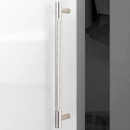 POVEFONK 10 Pack 10 inch(254mm) Brushed Satin Nickel Kitchen Cabinet Handles Knurled Cabinet Pulls Drawer Pulls Kitchen Hardware