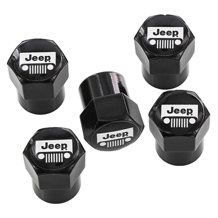 Jeep Logo Black Finish Valve Cap Covers … (BLACK A