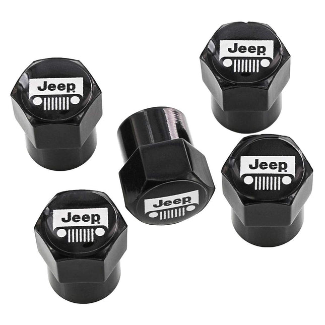 Jeep Logo Black Finish Valve Cap Covers … (BLACK A