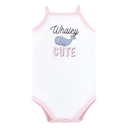 Hudson Baby Unisex Baby Cotton Sleeveless Bodysuits, Tea Party, 6-9 Months