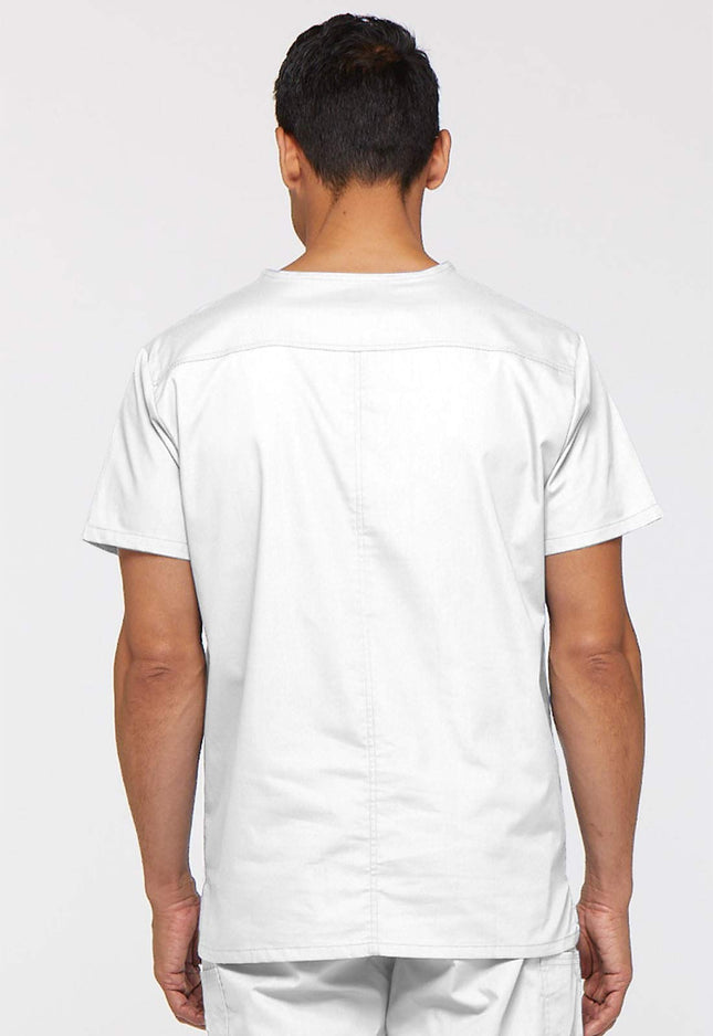 Dickies EDS Signature Men Scrubs Top V-Neck 81906, White, Large