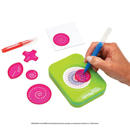 Spirograph Travel Set | Create Amazing Designs On The Go | 10-Piece Set With Built - In Storage Tray | Arts & Crafts Activity For Travelling | For Ages 5+