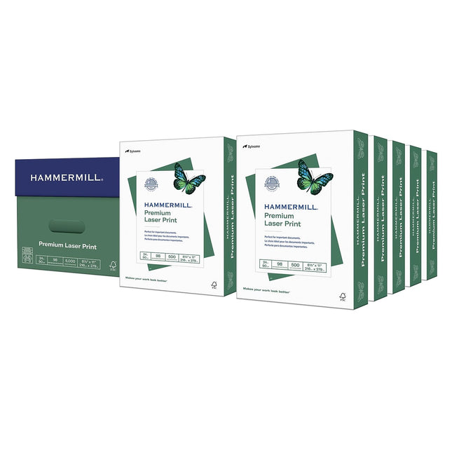 Hammermill - Laser Print Paper, 26lb, 98 Bright, 8