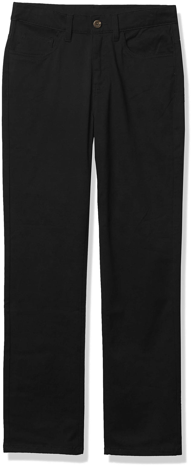 Nautica Boys' Flat Front Stretch Twill Chino Khaki
