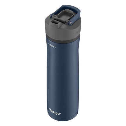 Contigo Cortland Chill 2.0 Cold Hot Water Bottle with AUTOSEAL Lid | Stainless Steel Water Bottle, 24 oz, Blueberry