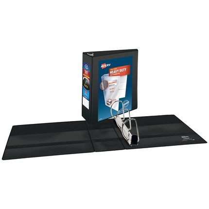 Avery Heavy-Duty View 3 Ring Binder, 4" One Touch Slant Rings, Holds 8.5" x 11" Paper, 2 Black Binders (79874)