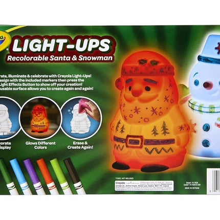 Crayola Light Ups Santa and Snowman Bundle, Recolorable Light Up Toy, Gift for Kids, 5, 6, 7, 8