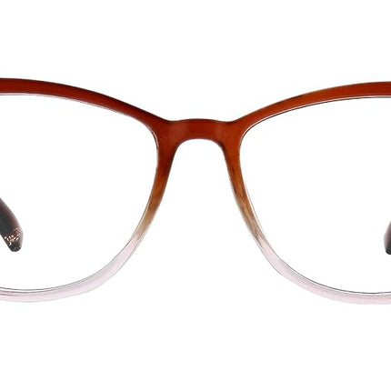 Peepers by PeeperSpecs Women's Wren Cat-Eye Blue Light Blocking Reading Glasses, Rust/Pink, 55