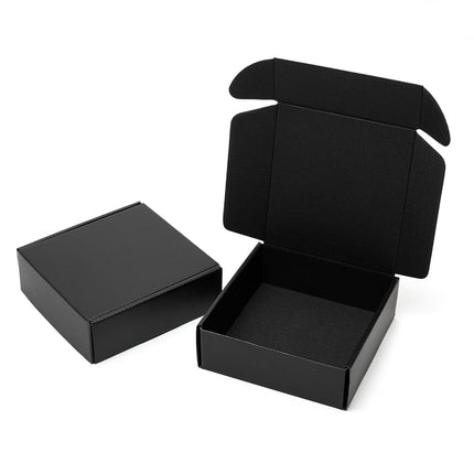 Timirog 6x6x2 Inches Small Black Shipping Boxes 25