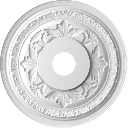 Ekena Millwork CMP19BABCR Baltimore Thermoformed PVC Ceiling Medallion (Fits Canopies up to 7 3/4"), 19"OD x 3 1/2"ID x 1"P, Bright Coat Chrome
