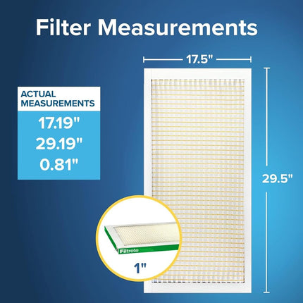Filtro de aire Filtrete de 17.5X29.5X1, MPR 700, MERV 8, para la reducción de polvo, polen y caspa de mascotas para una vida limpia, filtros de aire plisados de 1 pulgada para 3 meses, 4 filtros
