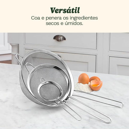Cuisinart Set of 3 Fine Mesh Stainless Steel Strainers, CTG-00-3MS