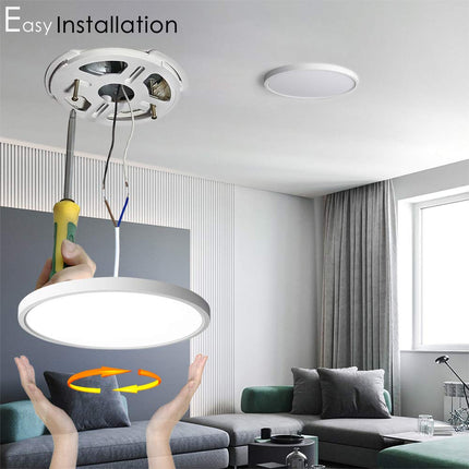 TALOYA White Flush Mount Ceiling Light 20Watt Ø30cm,Round LED Light Fitting for Bedroom Kitchen Hallway Foyer,3 Color Temperatures in One (Warm/Neutral/Daylight White), 120W Equivalent