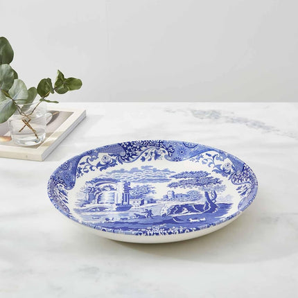 Spode x Blue Italian Pasta Bowl - Quality Made in England Earthenware, Classic Blue & White Design with Imari Border, Dishwasher & Microwave Safe, 30cm
