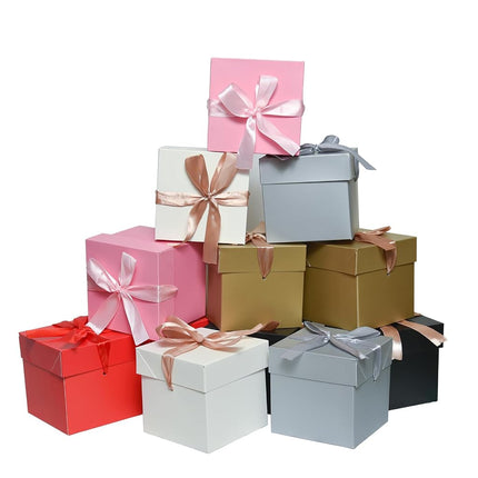 GP SUP 12 Pcs Mixed Color Gift Boxes with Lids, Mu