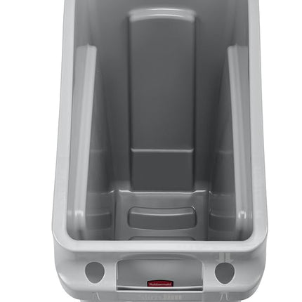 Rubbermaid Commercial Products Slim Jim Under-Counter Waste Container | Space-Saving Bin With Venting Channels For Desks, Cabinets Or Sinks | 49 L Gray