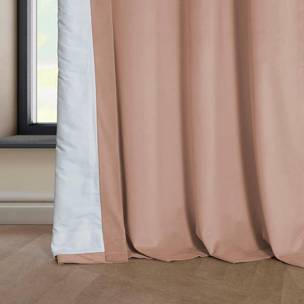 HPD Half Price Drapes Heritage Plush Velvet 120 Inches Long Darkening Curtains for Bedroom & Living Room 50W x 120L, (1 Panel), Peach Blossom, 50" W x 120" L (Pack of 1)