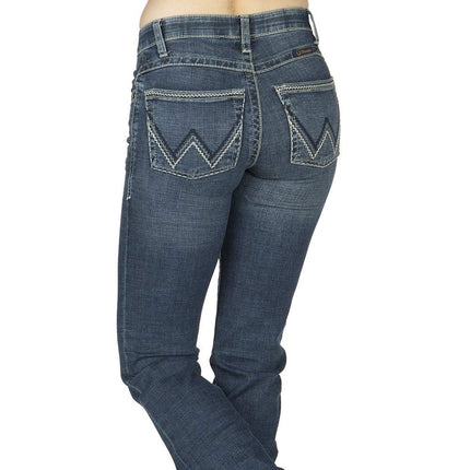 Wrangler Women's Willow Mid Rise Boot Cut Ultimate Riding Jean - Blue - 3W x 32L