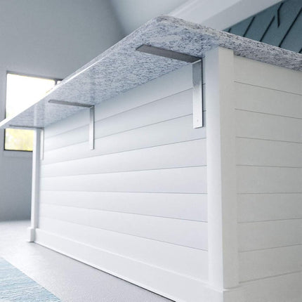 Ekena Millwork BKTM02X12X12HAHWH Steel Bracket Hamilton, 2"W x 12"D x 12"H, Hammered White