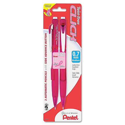 Pentel Breast Cancer Awareness Twist Erase CLICK Automatic Pencil, 0.7mm (PD277TBP2P-BC)