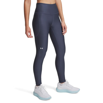 Under Armour Women's HeatGear High Waisted Pocketed No-Slip Leggings, (044) Downpour Gray / / White, S Tall